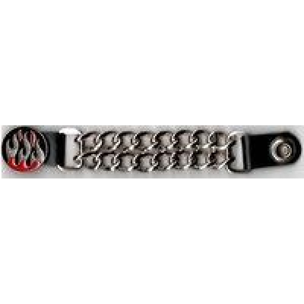 Flame Red/Silver double chain vest extender
